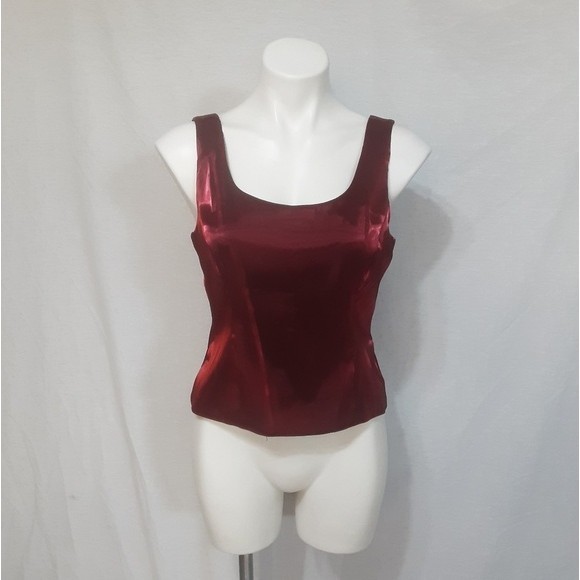 Dressbarn Collection Magenta Red Satin Formal Suit-Blouse & Blazer Set Size 8 - Picture 3 of 11